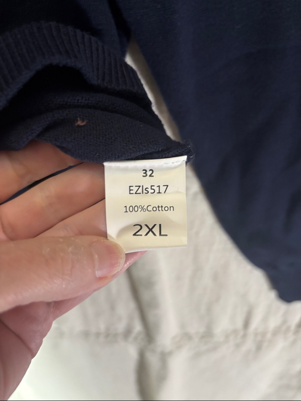 Classic Navy Button-Front Crew Cardigan - Women's 100% Cotton - Picture 4 of 6
